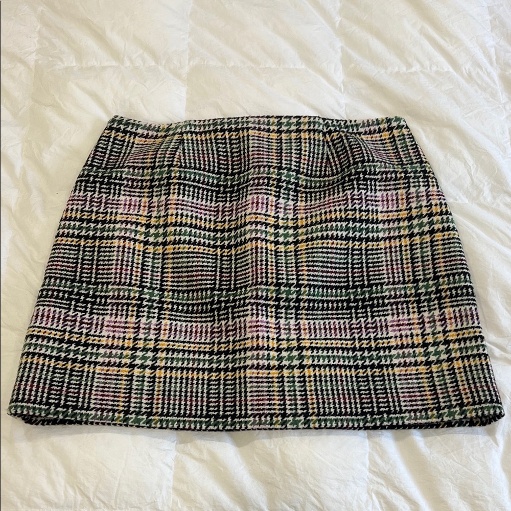 LOFT Plaid Mini Skirt - Black, Pink, Yellow